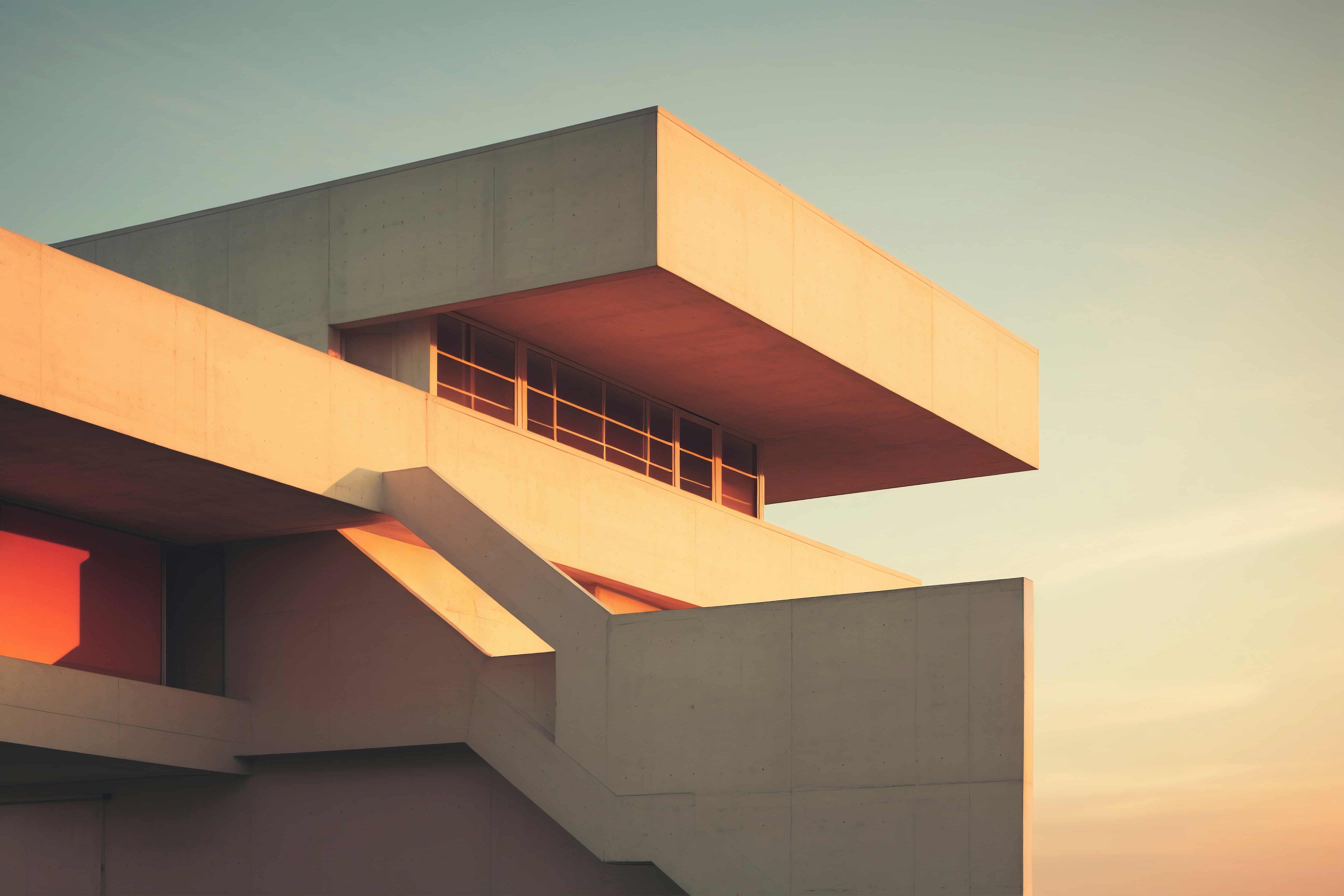 Ilustración de la evolución de la arquitectura, desde estructuras antiguas hasta edificios modernos, mostrando principios básicos arquitectónicos.